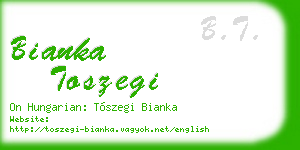 bianka toszegi business card